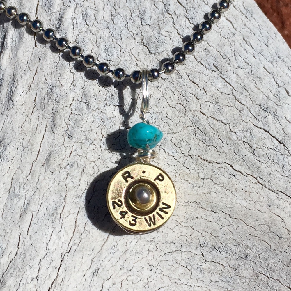 Shell Casing Turquoise Pendant Necklace Artisan